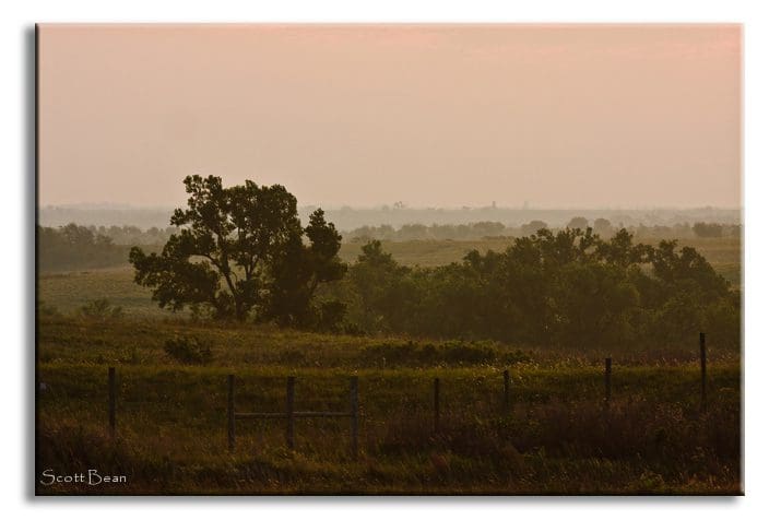 Sunrise over the Smoky Hills, Kansas